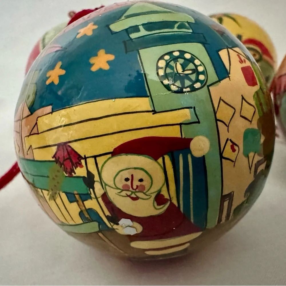 Bloomingdales‎ Paper Mache Christmas Ornaments Boston California